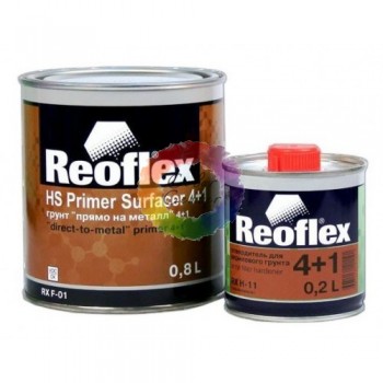 Акриловый грунт для авто Reoflex 4+1, 0,8 л + 0,2 отв., черный