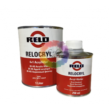 Акриловий грунт Mipa RELO Relocryl HS 4+1, 1л + затверджувач, 0,25 л, білий